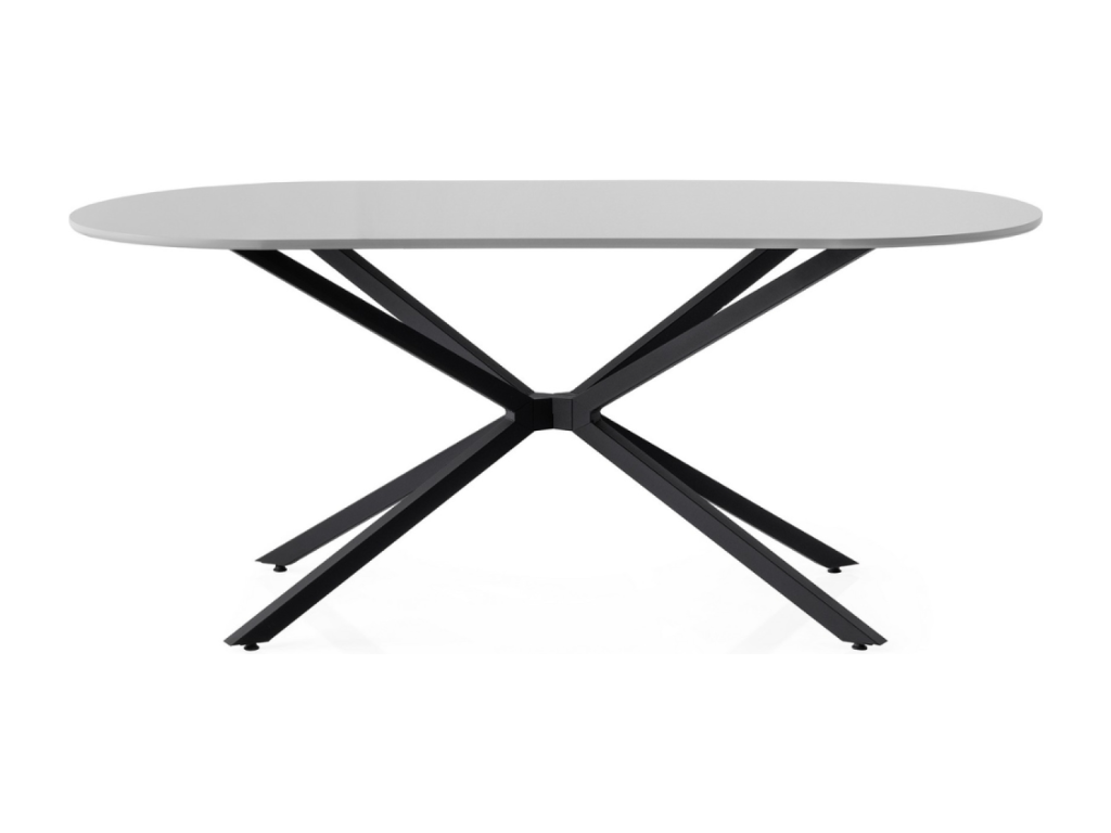 Table à manger 6 personnes gris et noir 180 cm Cosymeub HSWY43196