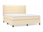 Lit à sommier tapissier avec matelas Crème 180x200 cm Tissu VFCO80679