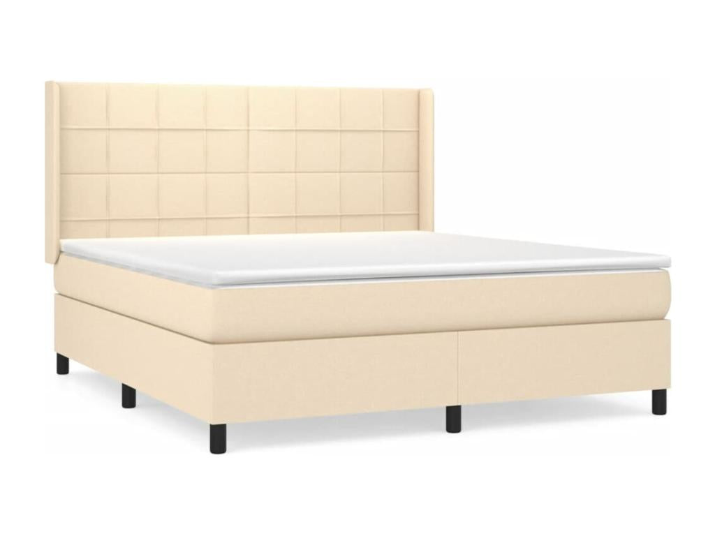 Lit à sommier tapissier avec matelas Crème 180x200 cm Tissu VFCO80679