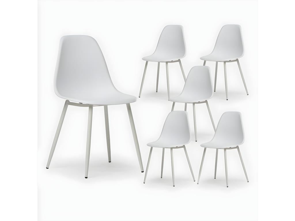 Chaise de cuisine en plastique blanc 43x80 cm-Cosymeub UZYB23602