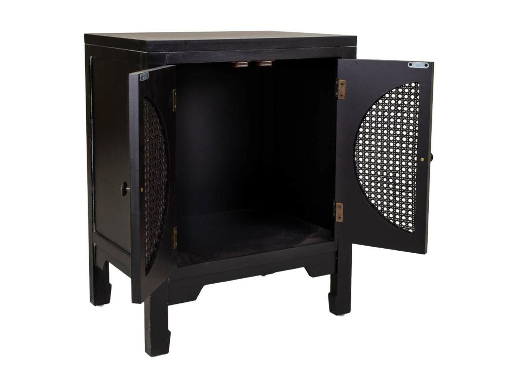 Table de chevet En Bois Noir 50x36x65h FFWH25785