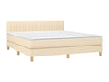 Lit à sommier tapissier avec matelas Crème 180x200 cm Tissu WSTR81193