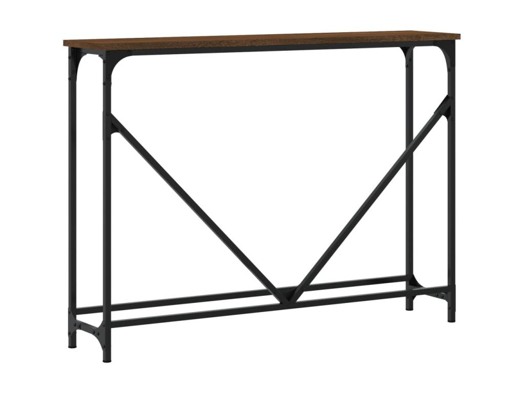 Table console chêne marron 102x22,5x75 cm bois d'ingénierie VFTE10958