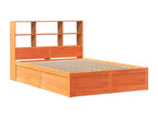 Cadre de lit sans matelas cire marron 135x190cm bois pin massif GNHU78668