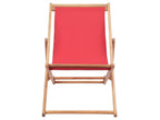 Chaise pliable de plage Tissu et cadre en bois Rouge WLTO50311
