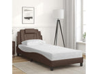 Lit avec matelas marron 90x200 cm similicuir JYCJ77178