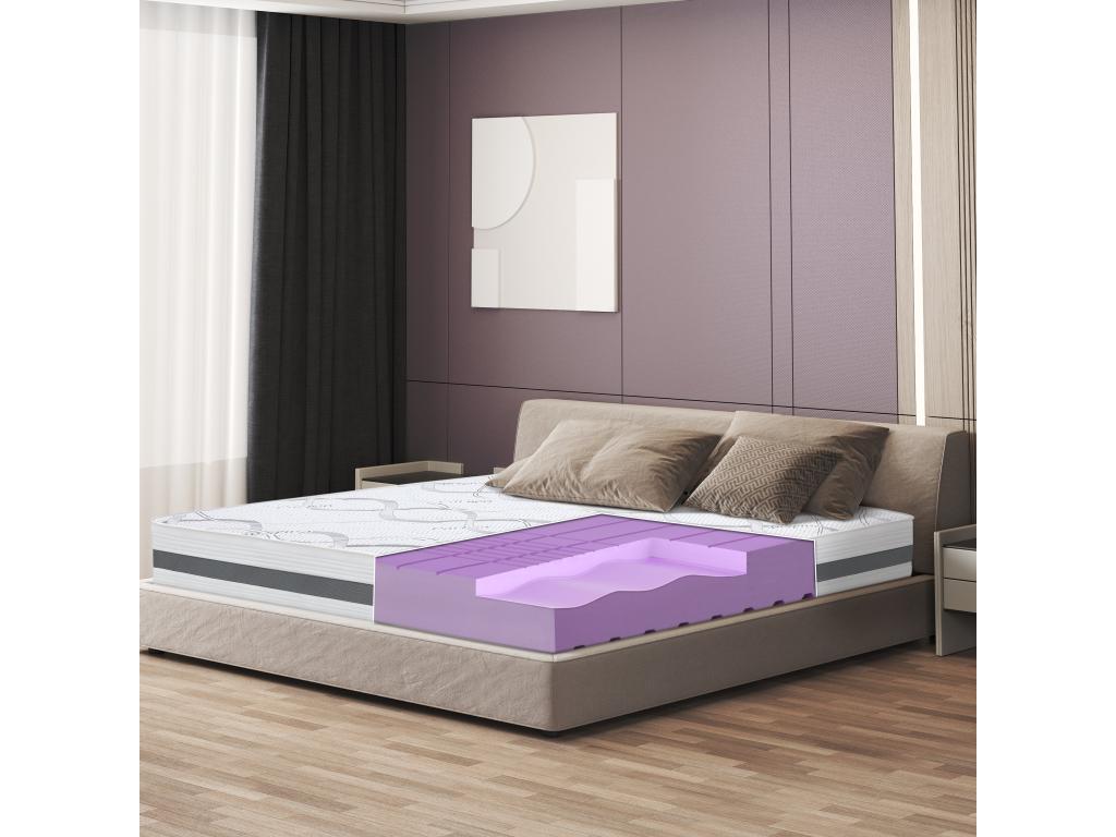 Matelas Double Cosymeub-Taille 210x245 à mémoire - Qualité Premium - Hauteur 25 cm - Fabriqué en Italie YEXQ47966