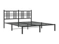 Cadre de lit métal avec tête de lit noir 150x200 LIXA47312