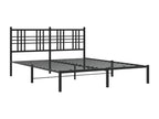 Cadre de lit métal avec tête de lit noir 150x200 LIXA47312