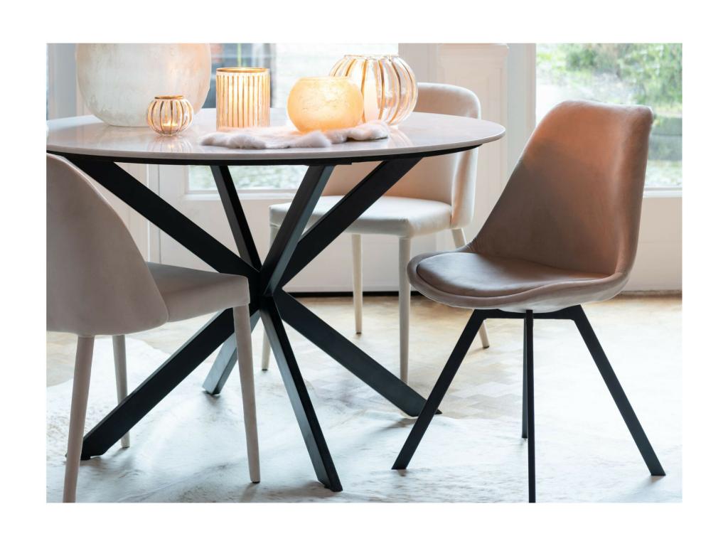 Chaise de salle à manger scandinave en velours et métal lot de 2 - Cosymeub UKTI05072