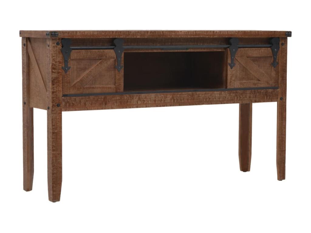 Table console Bois massif de sapin 131x35,5x75 cm Marron QRQD26802