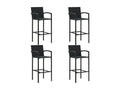 Ensemble de bar d'extérieur 5 pcs accoudoir Résine tressée Noir SZGR38926