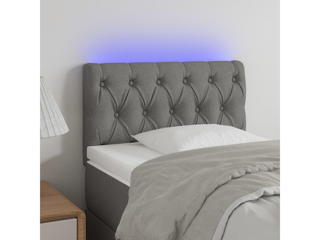 Tête de lit à LED Gris foncé 80x7x78/88 cm Tissu UXBY61164