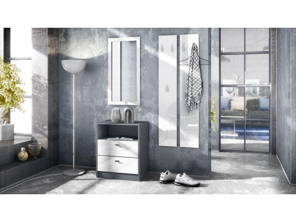 Ensemble D'entrée anthracite Et Blanc Laqué DHSI77245