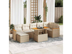 Salon de jardin avec coussins 8 pièces beige résine tressée Cosymeub EEQR47805