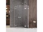 Cabine de douche 120x80cm 2 portes pivotantes Cosymeub BLANC blanc accès d'angle ZDMV13781