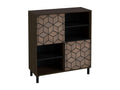 Buffet 3D 2 portes 113x101x40 cm noyer et noir TALESA TRMY84146