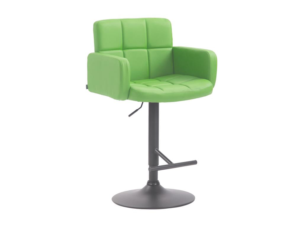 Tabouret de bar - Similicuir / Noir - Vert - Los Angeles PKFR29052