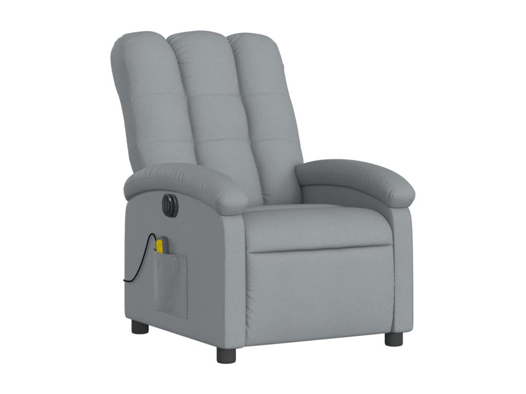 Fauteuil massant inclinable électrique gris clair tissu AJDX30300