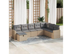 Salon de jardin avec coussins 8 pcs beige résine tressée ZMOB51197