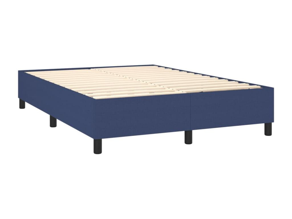 Sommier tapissier avec matelas et LED Bleu 140x200 cm Tissu GPUC21842