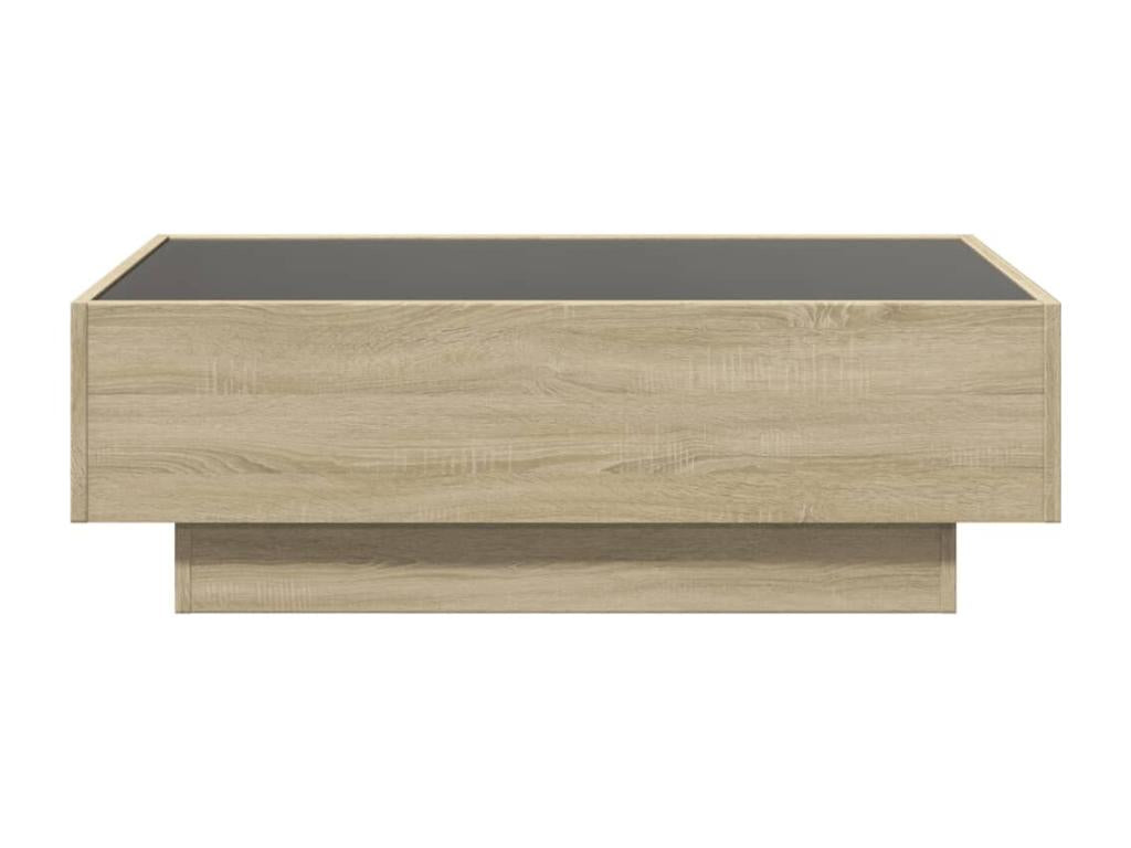 Table basse avec LED chêne Cosymeub 90x50x30 cm bois d'ingénierie FSZR45459