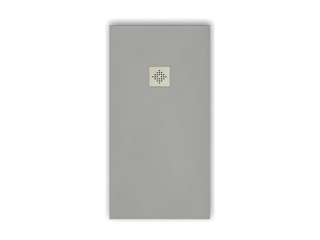 Receveur de douche 70x120 cm extra plat PURE en résine surface ardoisée gris Grille inox RNLA70588