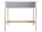 Bureau en MDF et pin coloris naturel et blanc - Dim L 58 xl 52 x H 46 cm WKVD45295