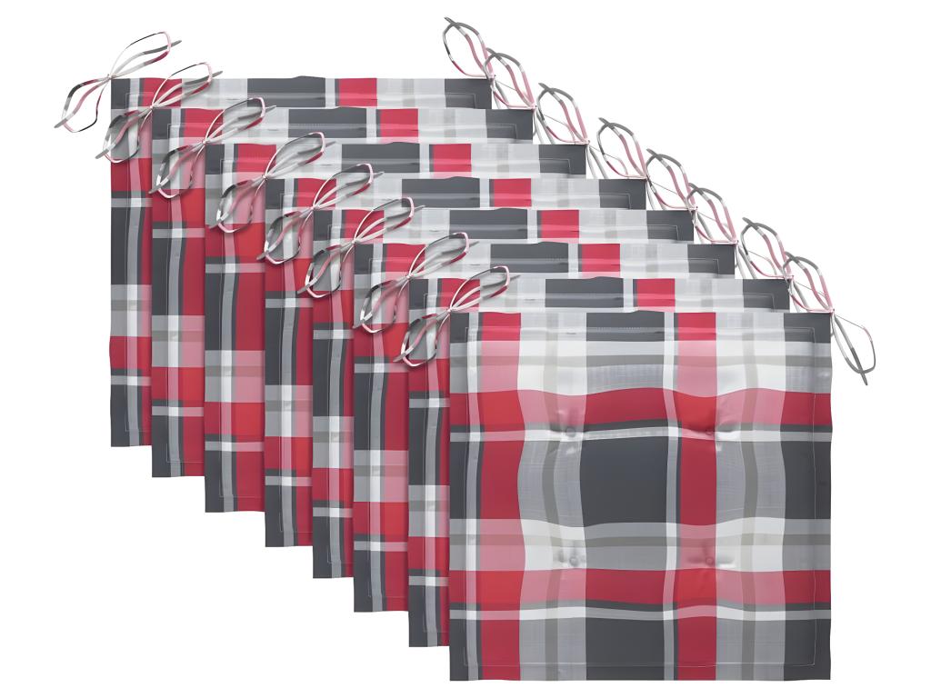 Chaises de jardin et coussins lot de 8 Bois Cosymeub solide Gris DMOS62731