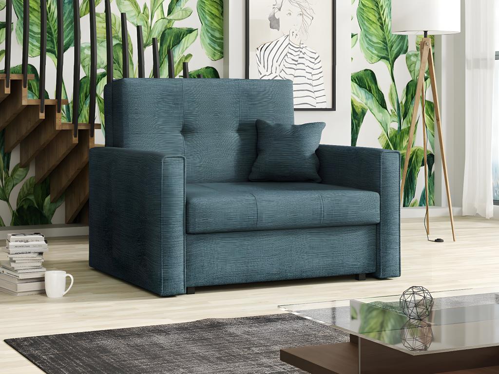 Fauteuil Cosymeub 104 Turquoise 85x103x98cm Tapisserie Pieds Métal LRPP48119