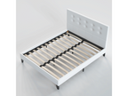Lit 120x190 cm avec tête de lit boutonnée couleur blanc TRVU30917