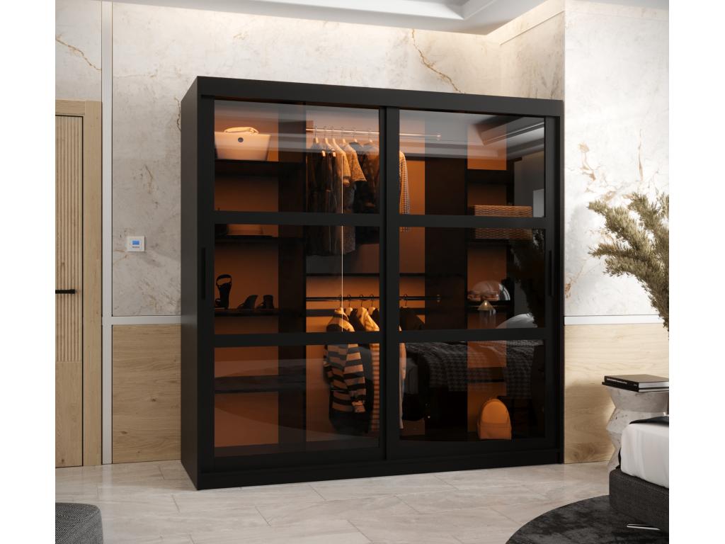 ARMOIRE DOME À PORTES COULISSANTES 200/180/62 2 Portes negro YYYE74527