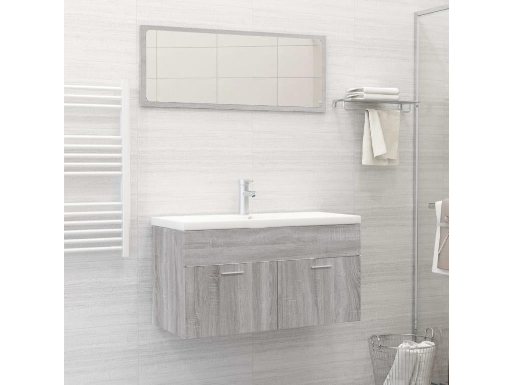 Ensemble de meubles de salle de bain 2 pcs Cosymeub gris YPLY46337