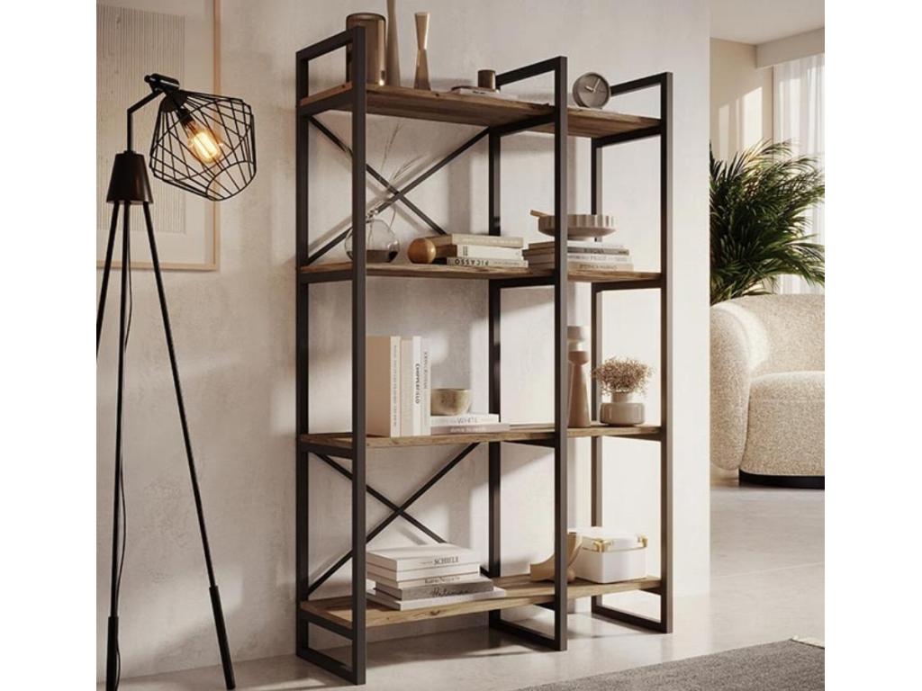 Etagère en Pin Atlantique et Acier avec 87.5x30x138cm Cosymeub E OENP30307