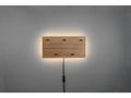 Cosymeub - Panneau d´accrochage mural avec crochets et bande LED - Naturel/Noir - 40x20x29.2cm JXHK82389
