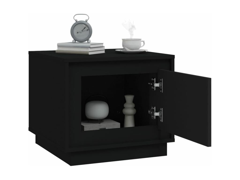 Table basse noire 51x50x44 cm bois d'ingénierie WCIG96030