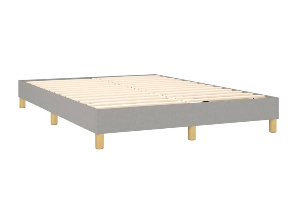 Lit à sommier tapissier avec matelas Gris clair 140x190cm Tissu KKBE79361