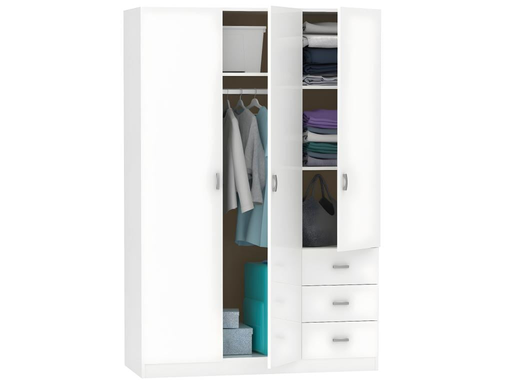 Armoire placard / meuble de rangement coloris blanc - Hauteur 180 x Longueur 120 x Profondeur 50 cm ZOBF74467
