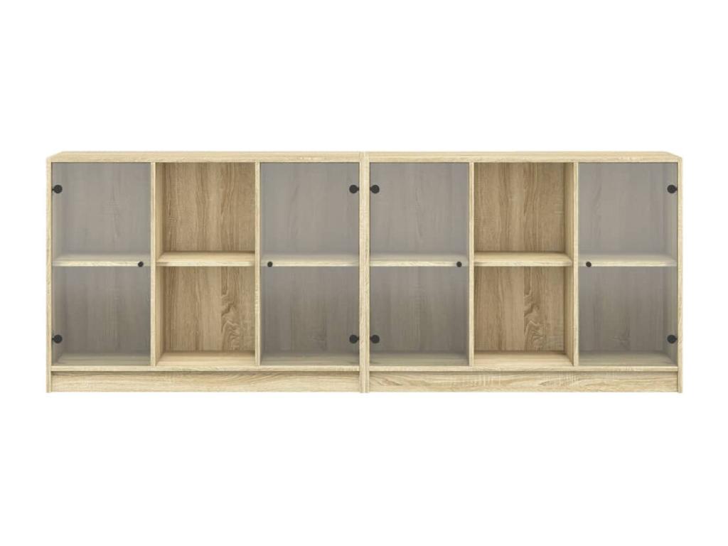 Bibliothèque avec portes chêne Cosymeub 204x37x75 cm PLSN68022