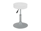 Tabouret de travail simili cuir rond rembourré pivotant hauteur réglable 43 à 57 cm YU blanc gris VXRU15657