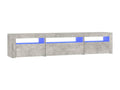 Meuble TV avec Cosymeubères LED Gris béton 195x35x40 cm GKZU81978