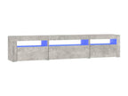 Meuble TV avec Cosymeubères LED Gris béton 195x35x40 cm GKZU81978