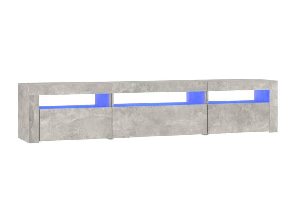 Meuble TV avec Cosymeubères LED Gris béton 195x35x40 cm GKZU81978