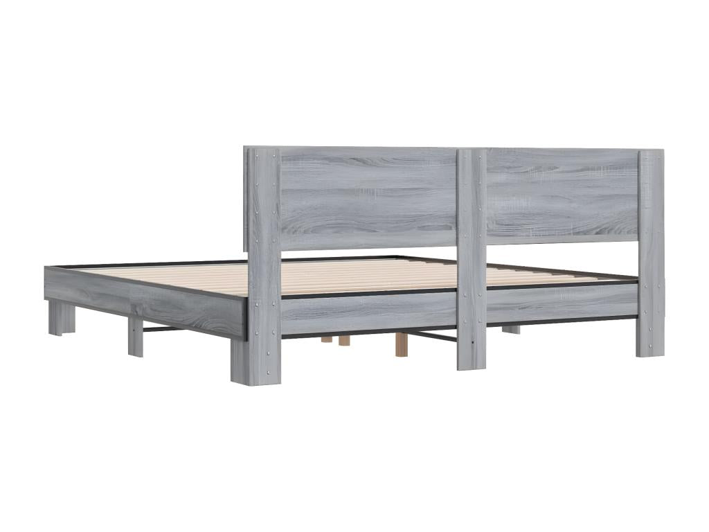 Cadre de lit sans matelas Cosymeub gris 200x200 cm TNFF64529