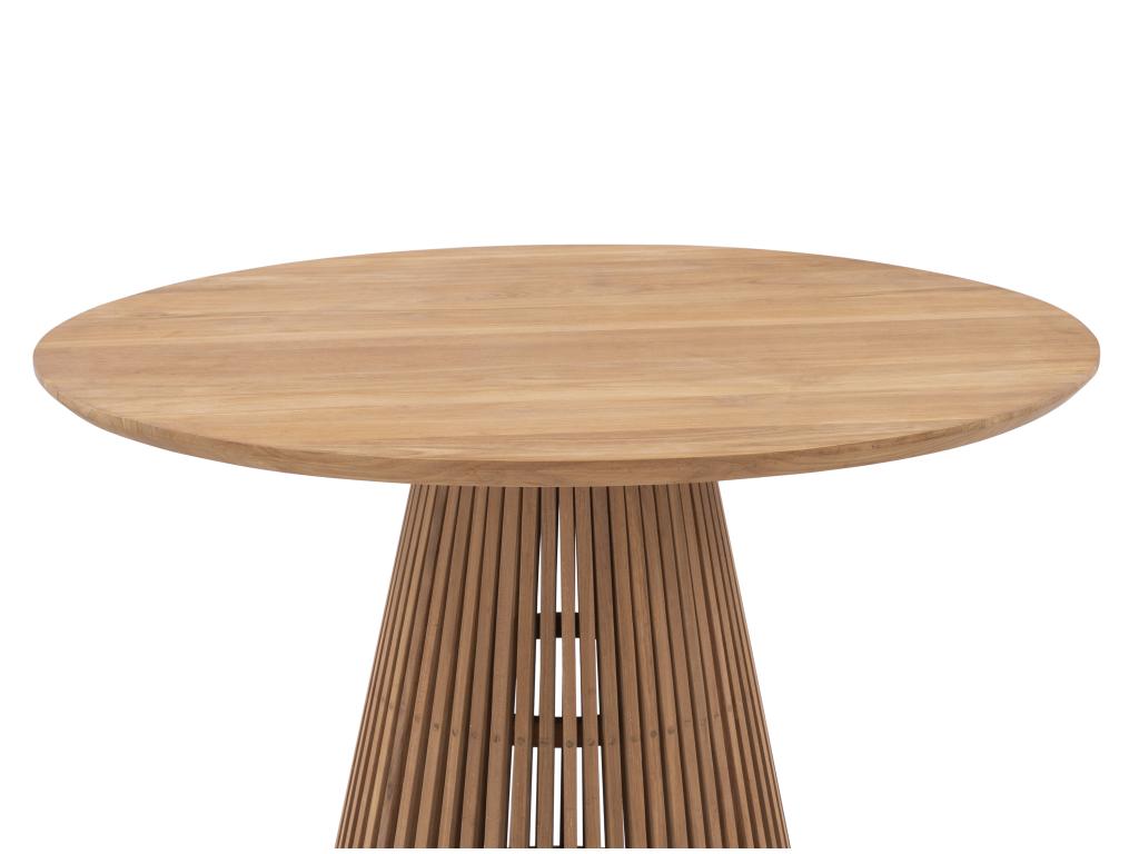 Table à manger de jardin en teck D.120 cm - Naturel clair - Cosymeub NNHG60288