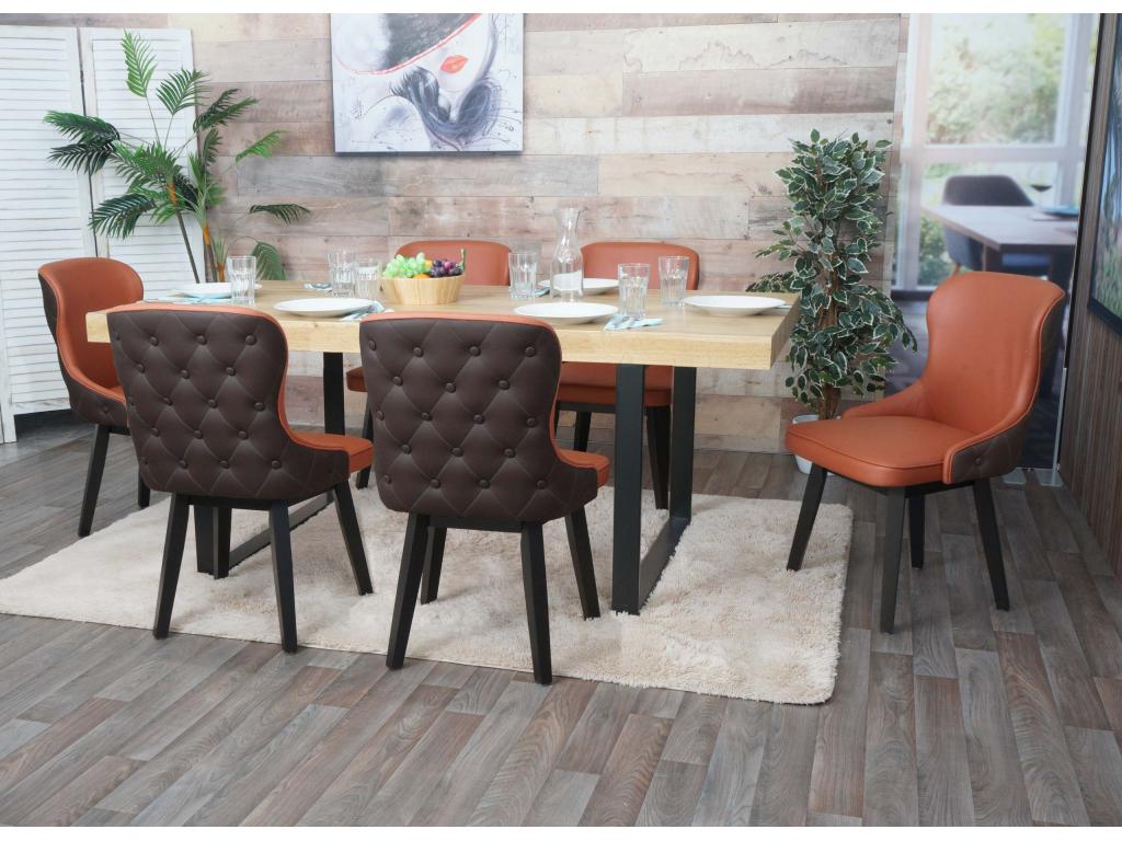 Chaise de salle à manger Cosymeub-M60 lot de 6 Cosymeub-brun NBWS46383