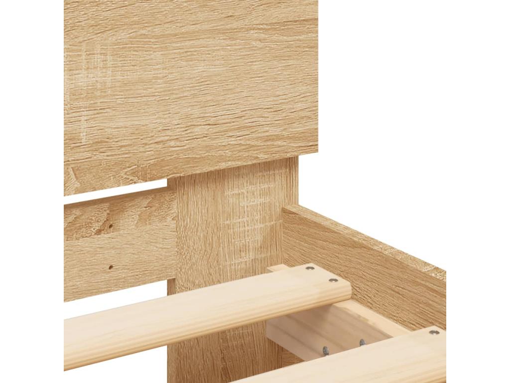 Cadre de lit sans matelas chêne Cosymeub 200x200 cm GGGY24234