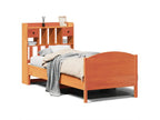 Lit bibliothèque sans matelas cire marron 90x190 cm pin massif UTTC76650