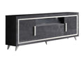 Cosymeub - Ensemble Séjour Effet Marbre Anthracite Table 160cm Buffet avec Leds PKXJ12890