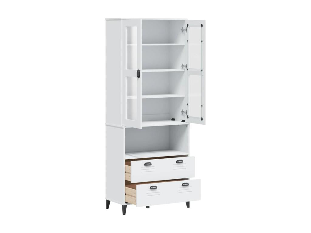 Buffet Cosymeub blanc 80x40x200 cm bois massif de pin FBXA66314